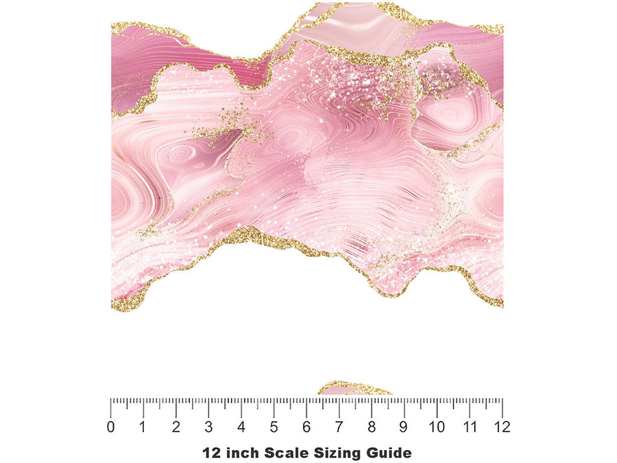 Princess Blush Gemstone Vinyl Film Pattern Size 12 inch Scale~Rwraps Princess Blush Gemstone Sizing Chart~2
