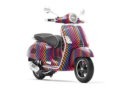 Prism Checkered Vespa Scooter Wrap Film