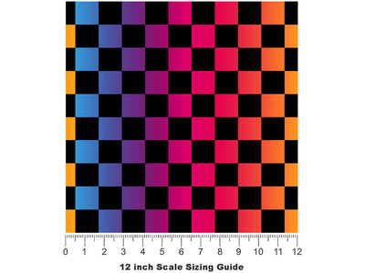 Prism Name3 Checkered Vinyl Film Pattern Size 12 inch Scale~Rwraps Prism Name3 Checkered Sizing Chart~3