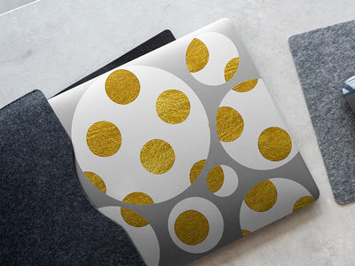 proceed with caution polka dot DIY Laptop Stickers
