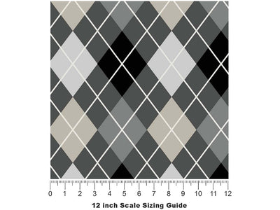 Professional Shadow Argyle Vinyl Film Pattern Size 12 inch Scale~Rwraps Professional Shadow Argyle Sizing Chart~2