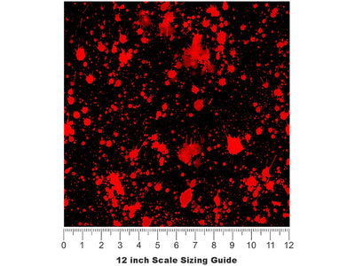 Profondo Rosso Paint Splatter Vinyl Film Pattern Size 12 inch Scale~Rwraps Profondo Rosso Paint Splatter Sizing Chart~2