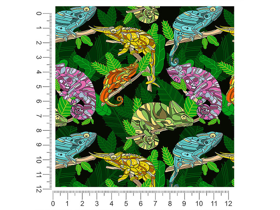 psychedelic chameleons animal 1ft x 1ft Craft Sheets
