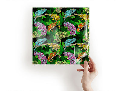 psychedelic chameleons animal Craft Sheets
