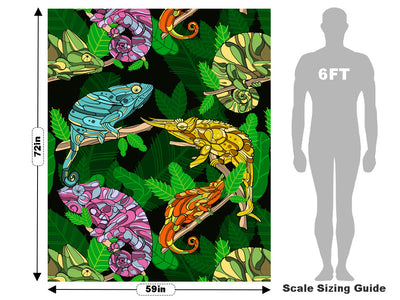 Psychedelic Chameleons Reptile Vehicle Wrap Scale~Rwraps Series 914 Psychedelic Chameleons Reptile Measurements~1