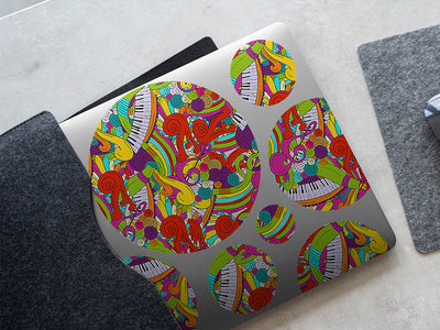 psychedelic chords music DIY Laptop Stickers