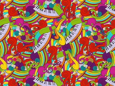 Psychedelic Chords Music Vinyl Wrap Pattern~Rwraps Series 914 Digitally Printed Vinyl Wrap~0