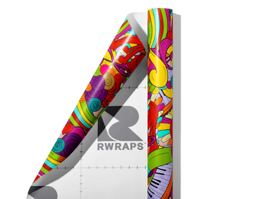 Psychedelic Chords Music Wrap Film Sheets~Rwraps Series 914 Psychedelic Chords Music Scrolled Sheet~3