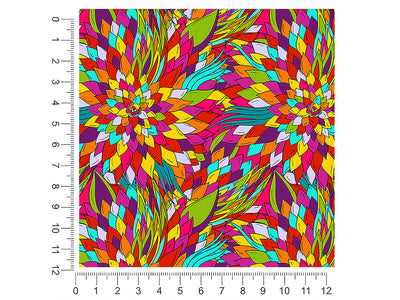 psychedelic flashback floral 1ft x 1ft Craft Sheets