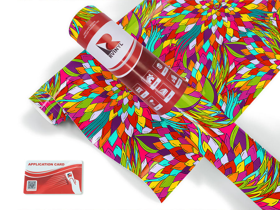 psychedelic flashback floral Craft Vinyl Roll