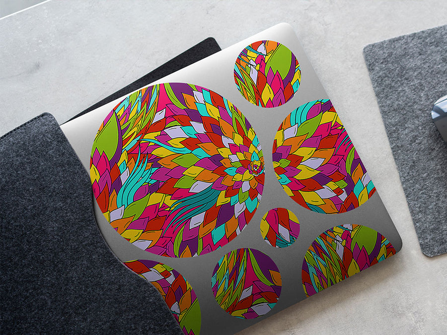 psychedelic flashback floral DIY Laptop Stickers