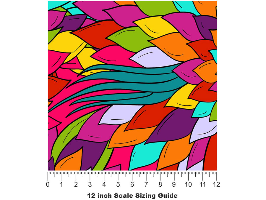 Psychedelic Flashback Floral Vinyl Film Pattern Size 12 inch Scale~Rwraps Psychedelic Flashback Floral Sizing Chart~2