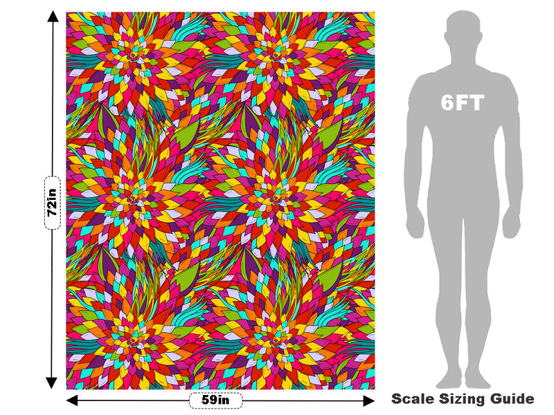 Psychedelic Flashback Floral Vehicle Wrap Scale~Rwraps Series 914 Psychedelic Flashback Floral Measurements~1