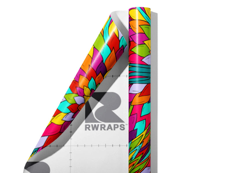 Psychedelic Flashback Floral Wrap Film Sheets~Rwraps Series 914 Psychedelic Flashback Floral Scrolled Sheet~3