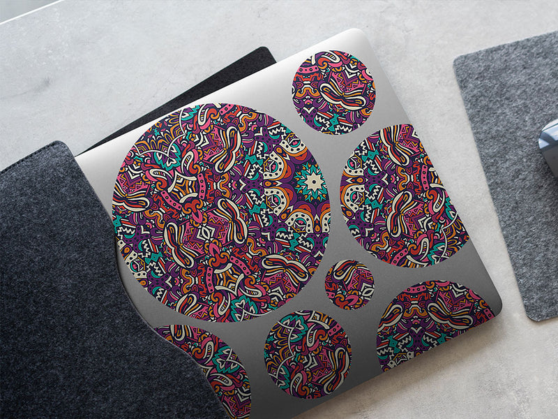 psychedelic gosper mandala DIY Laptop Stickers