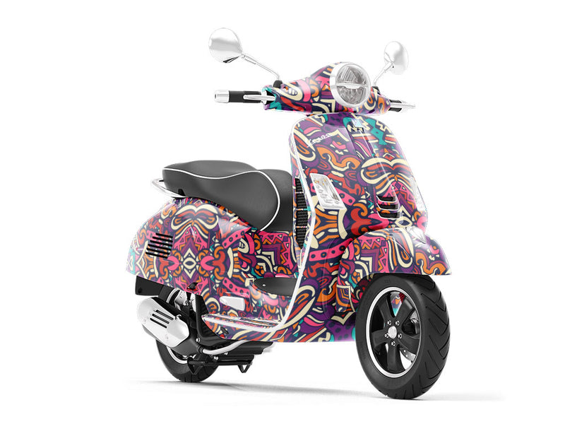 Psychedelic Gosper Mandala Vespa Scooter Wrap Film