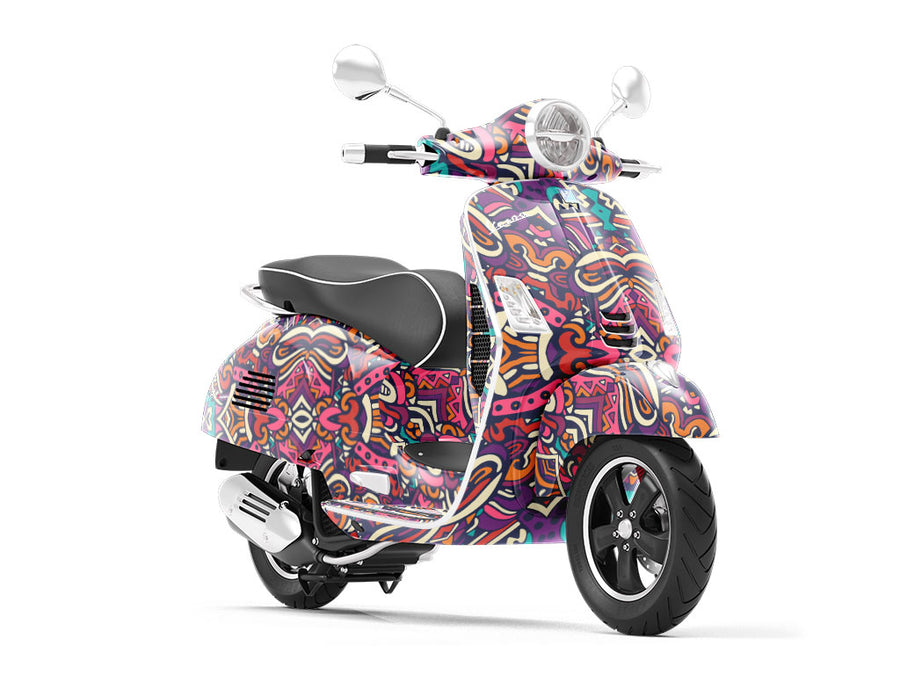 Psychedelic Gosper Mandala Vespa Scooter Wrap Film