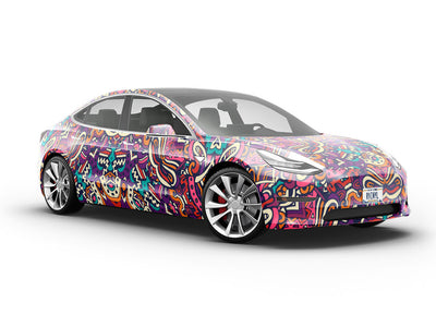 Psychedelic Gosper Mandala Vehicle Vinyl Wrap