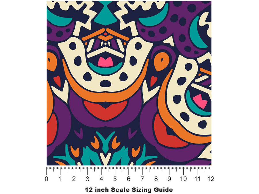 Psychedelic Gosper Mandala Vinyl Film Pattern Size 12 inch Scale~Rwraps Psychedelic Gosper Mandala Sizing Chart~2