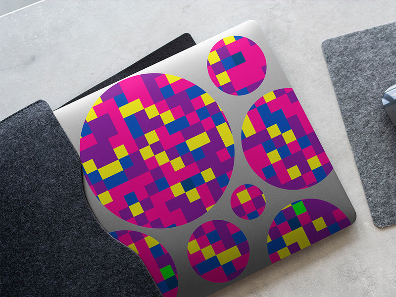 psychedelic phlox pixel DIY Laptop Stickers