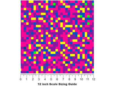 Psychedelic Phlox Pixel Vinyl Film Pattern Size 12 inch Scale~Rwraps Psychedelic Phlox Pixel Sizing Chart~2