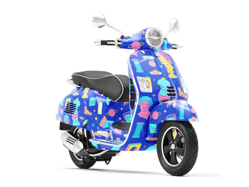 Psychedelic Sculpture Greco Roman Vespa Scooter Wrap Film