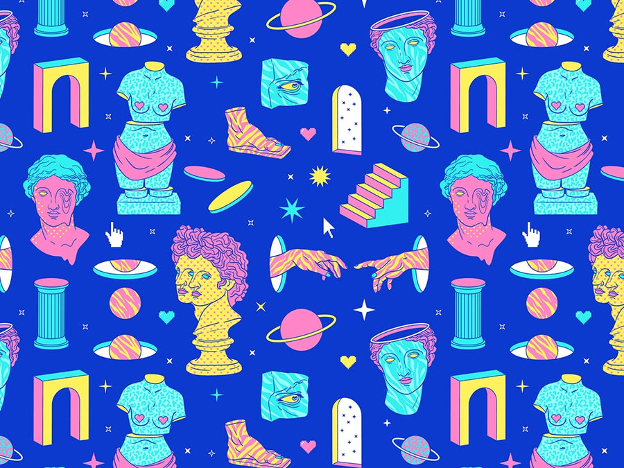 Psychedelic Sculpture Greco Roman Vinyl Wrap Pattern~Rwraps Series 914 Digitally Printed Vinyl Wrap~0