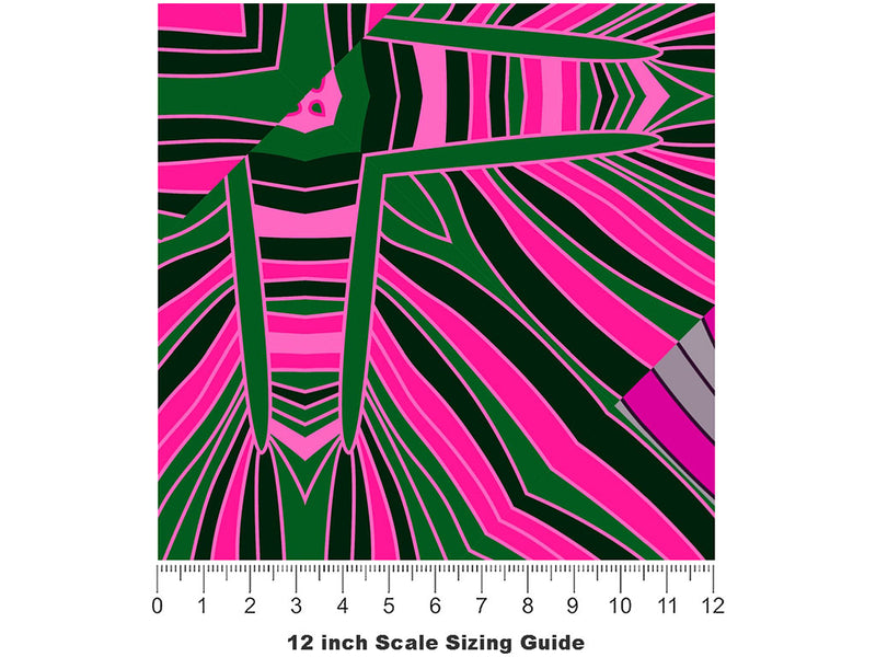 Psychedelic Shells Art Deco Vinyl Film Pattern Size 12 inch Scale~Rwraps Psychedelic Shells Art Deco Sizing Chart~2