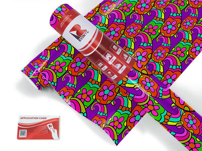 psychedelic sixties paisley Craft Vinyl Roll