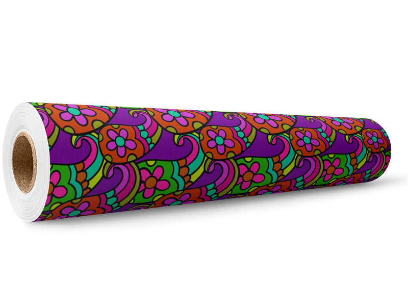 Psychedelic Sixties Paisley Wrap Film Wholesale Roll~Rwraps Series 914 Digitally Printed Vinyl Roll~5