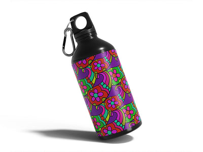 psychedelic sixties paisley Water Bottle DIY Stickers
