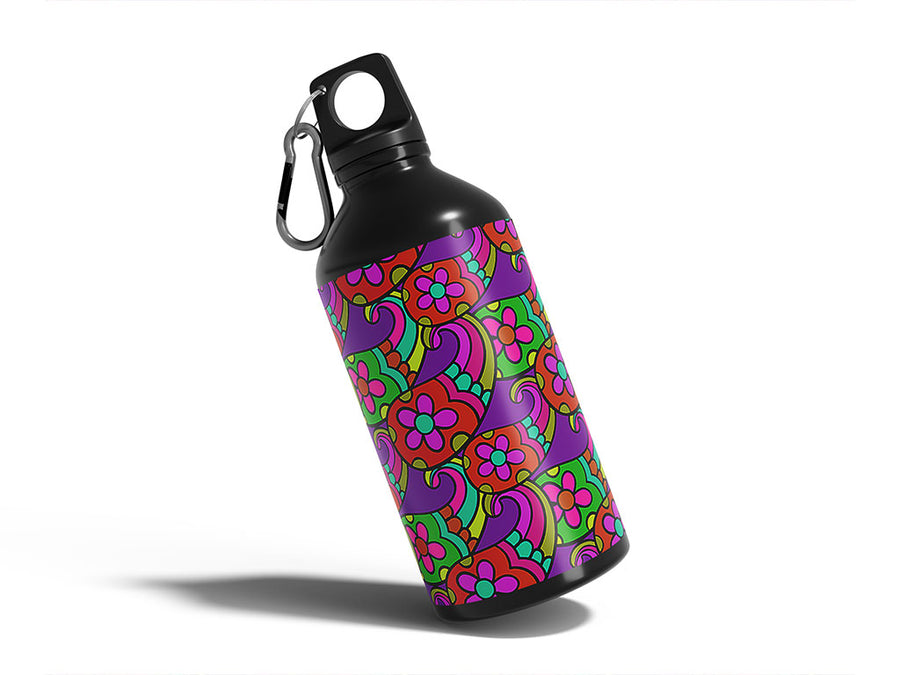 psychedelic sixties paisley Water Bottle DIY Stickers