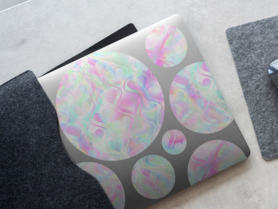 psychedelic waves heart DIY Laptop Stickers
