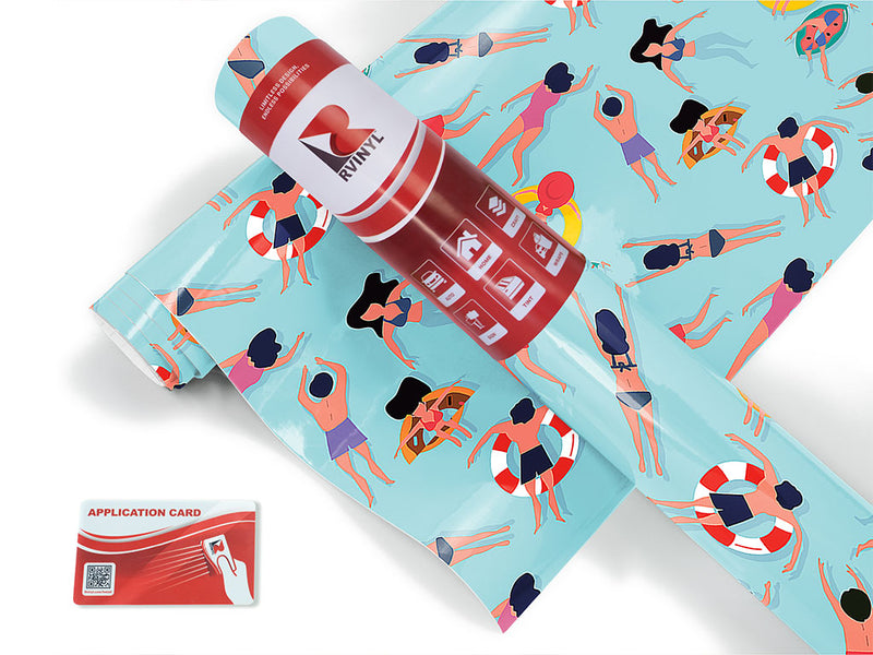 public pool summertime Craft Vinyl Roll