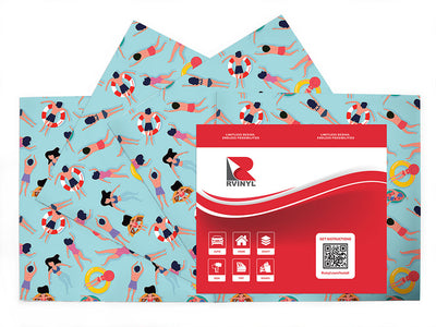 public pool summertime Craft Vinyl Sheet Pack