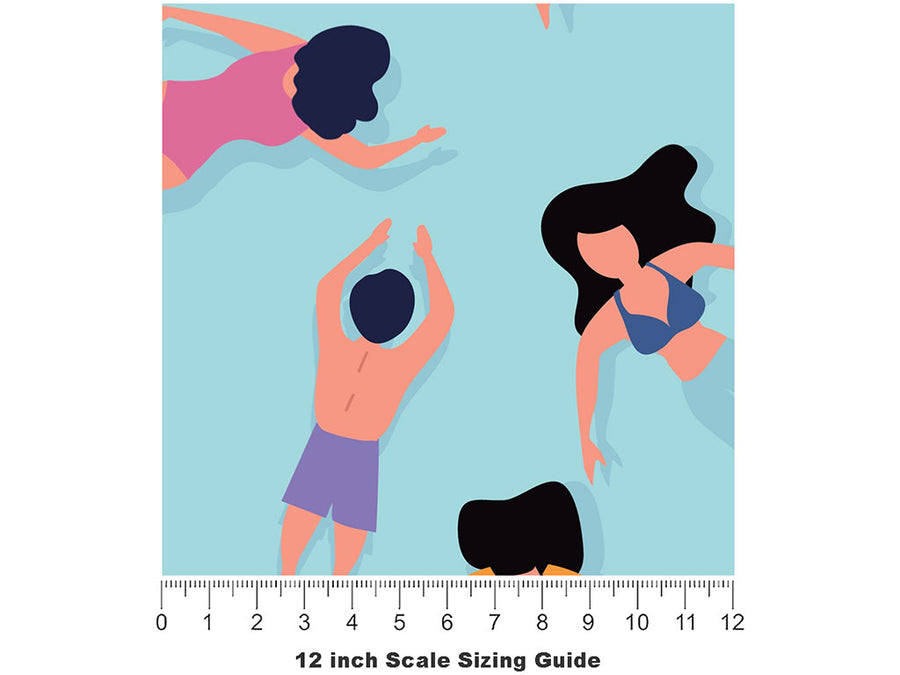 Public Pool Summertime Vinyl Film Pattern Size 12 inch Scale~Rwraps Public Pool Summertime Sizing Chart~2
