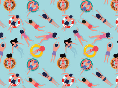 Public Pool Summertime Vinyl Wrap Pattern~Rwraps Series 914 Digitally Printed Vinyl Wrap~0