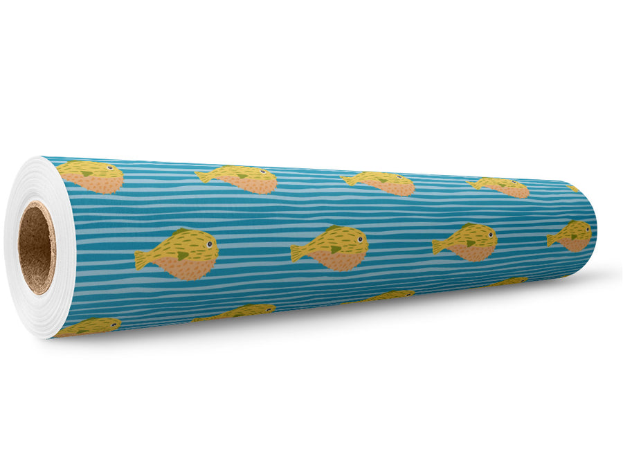 Pufferfish Journey Marine Life Wrap Film Wholesale Roll~Rwraps Series 914 Digitally Printed Vinyl Roll~5