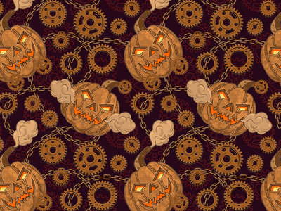 Pumpkin Breath Steampunk Vinyl Wrap Pattern~Rwraps Series 914 Digitally Printed Vinyl Wrap~0