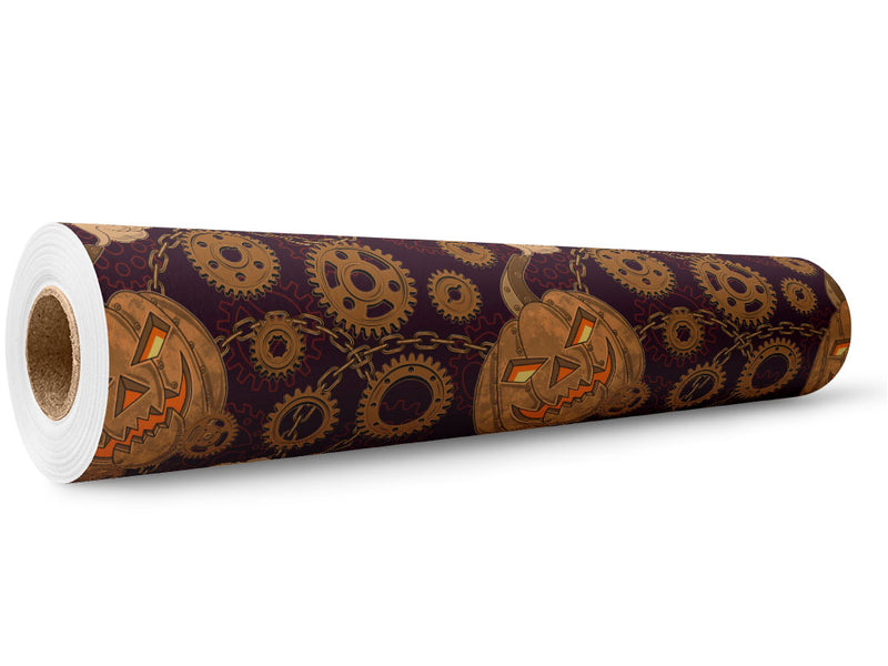Pumpkin Breath Steampunk Wrap Film Wholesale Roll~Rwraps Series 914 Digitally Printed Vinyl Roll~5