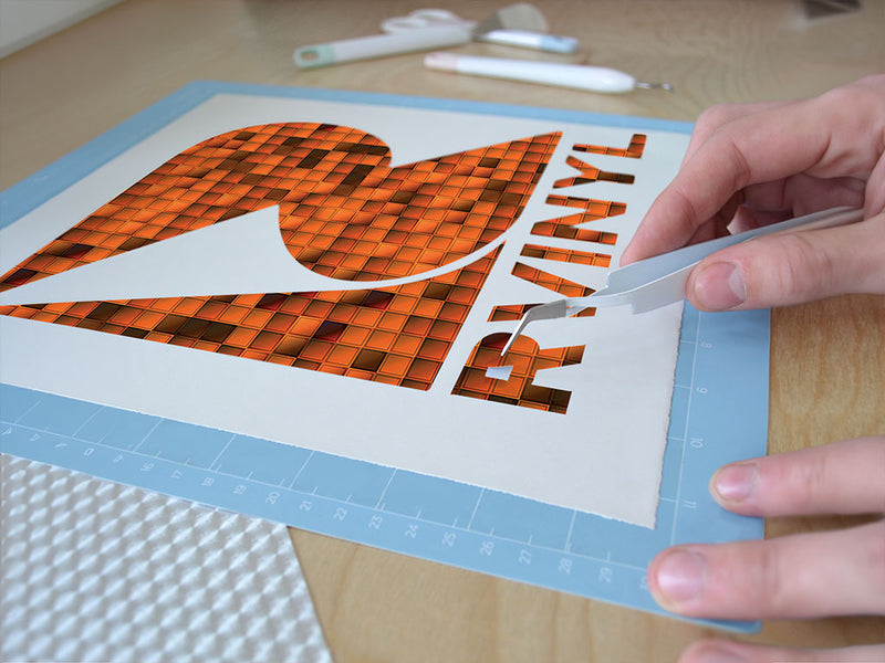 pumpkin cubes mosaic Easy Weed Craft Vinyl