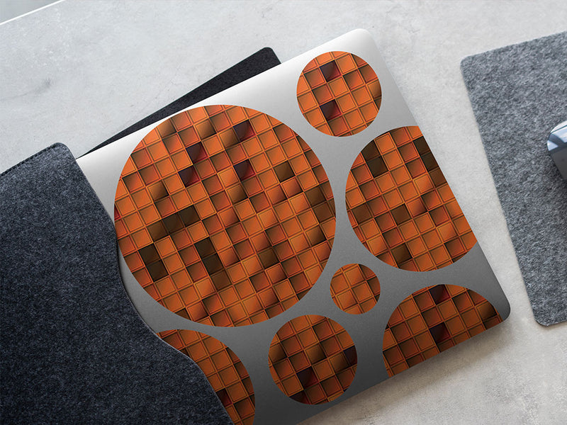 pumpkin cubes mosaic DIY Laptop Stickers