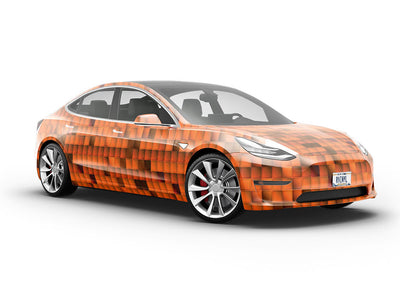 Pumpkin Cubes Mosaic Vehicle Vinyl Wrap