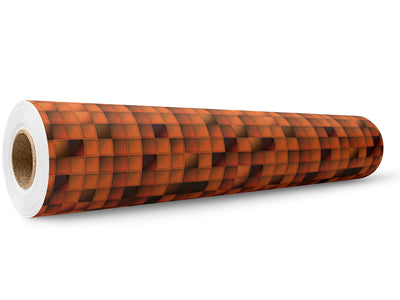 Pumpkin Cubes Mosaic Wrap Film Wholesale Roll~Rwraps Series 914 Digitally Printed Vinyl Roll~5