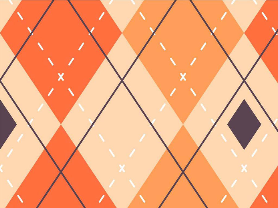 Pumpkin Harvest Argyle Vinyl Wrap Pattern~Rwraps Series 914 Digitally Printed Vinyl Wrap~0