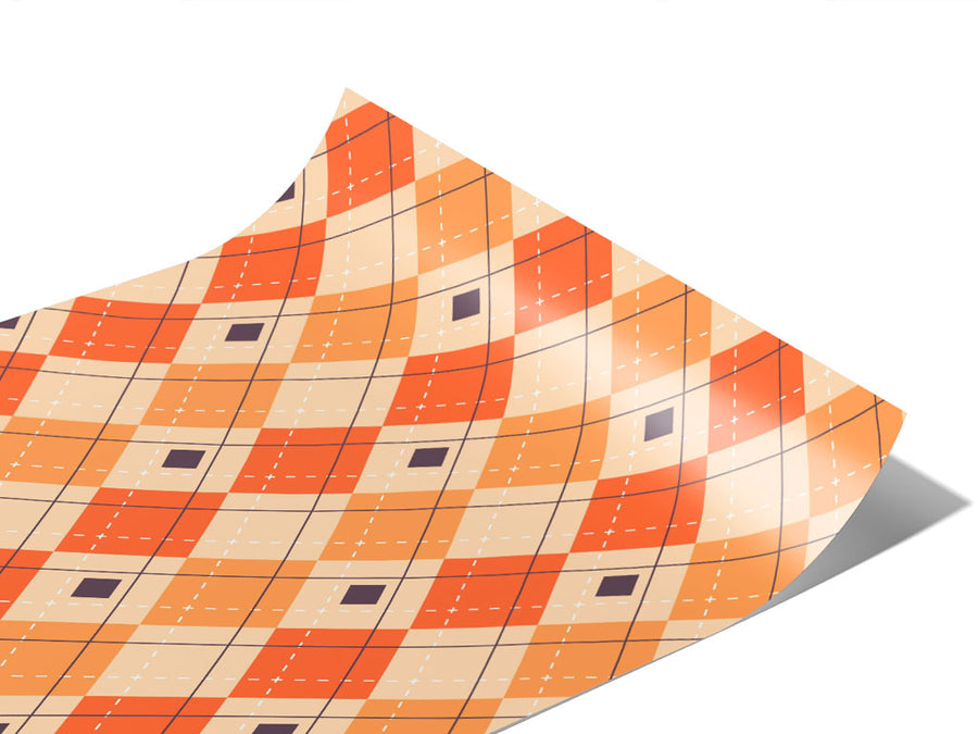 Pumpkin Harvest Argyle Vinyl Wraps~Rwraps Series 914 Digitally Printed Vinyl Wrap~0