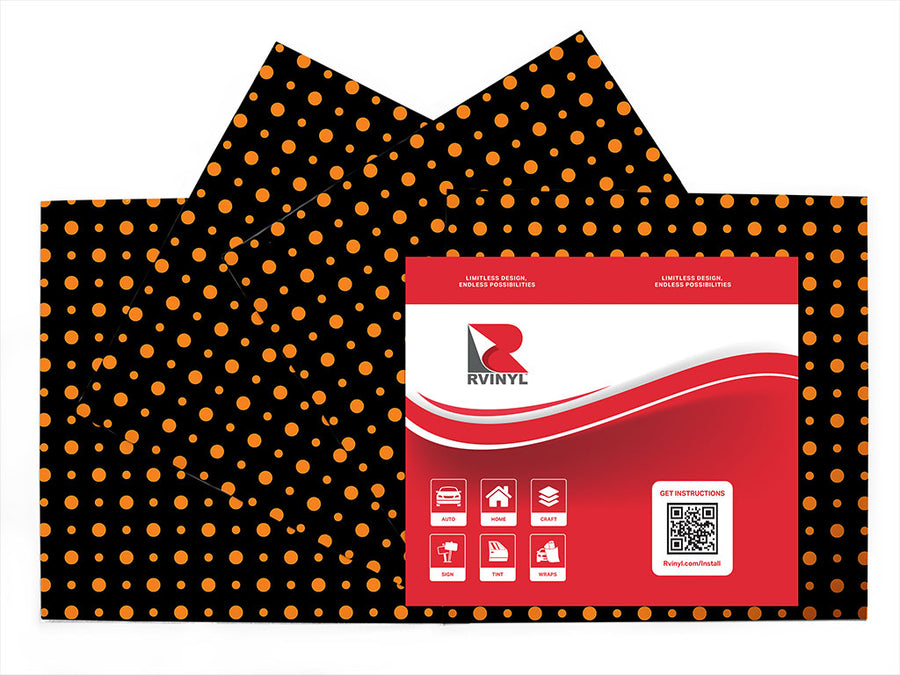 pumpkin orange polka dot Craft Vinyl Sheet Pack