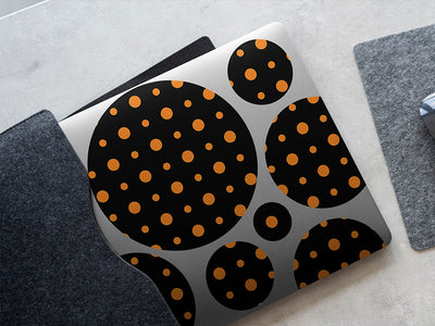 pumpkin orange polka dot DIY Laptop Stickers
