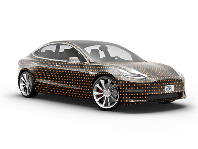 Pumpkin Orange Polka Dot Vehicle Vinyl Wrap
