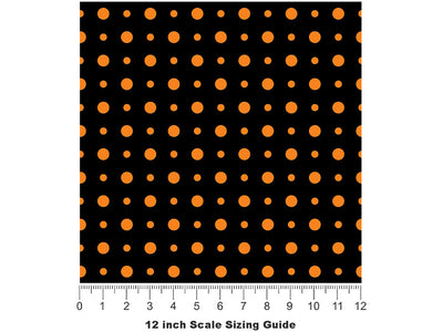 Pumpkin Orange Polka Dot Vinyl Film Pattern Size 12 inch Scale~Rwraps Pumpkin Orange Polka Dot Sizing Chart~2